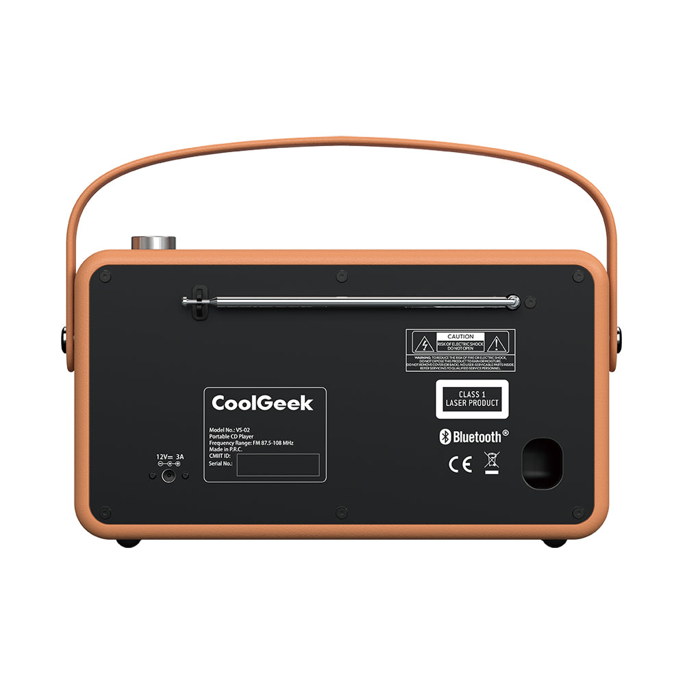 VS-02 Portable CD Player with Bluetooth CoolGeek